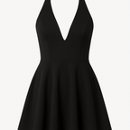 Schwarzes Neckholder-Cocktailkleid